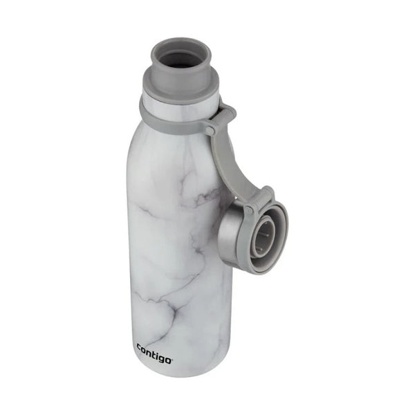Contigo Autoseal Matterhorne Couture Vacuum Insulated Stainless Steel Bottle 590 ML, White Marble
