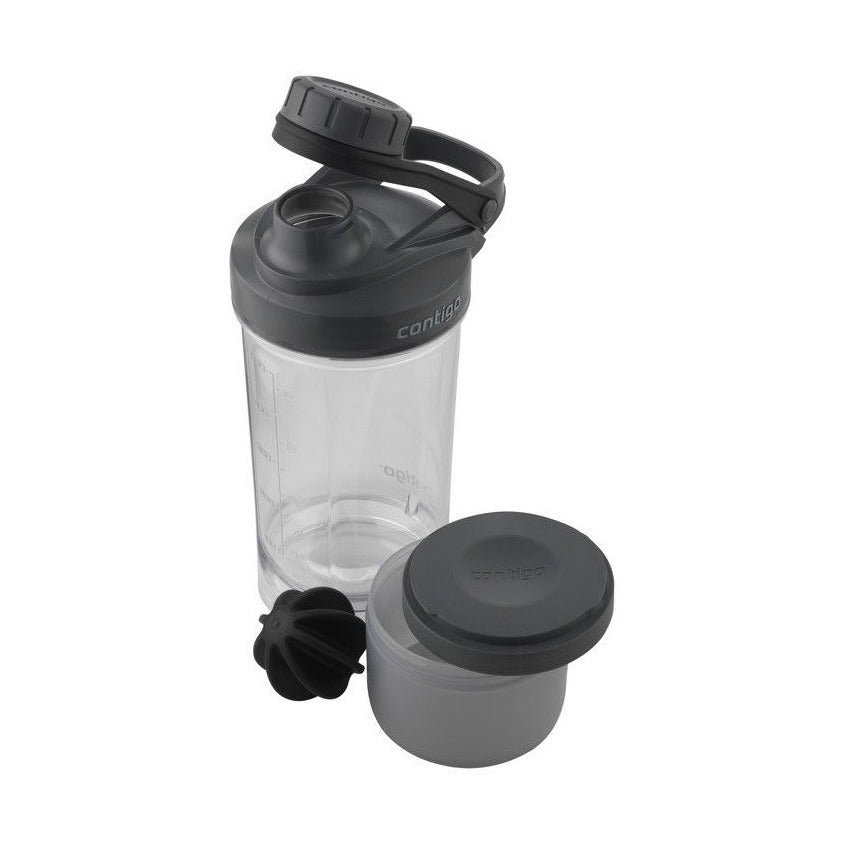 Contigo Shake & Go Fit Protien Shaker With Compartment 650 Ml, Black