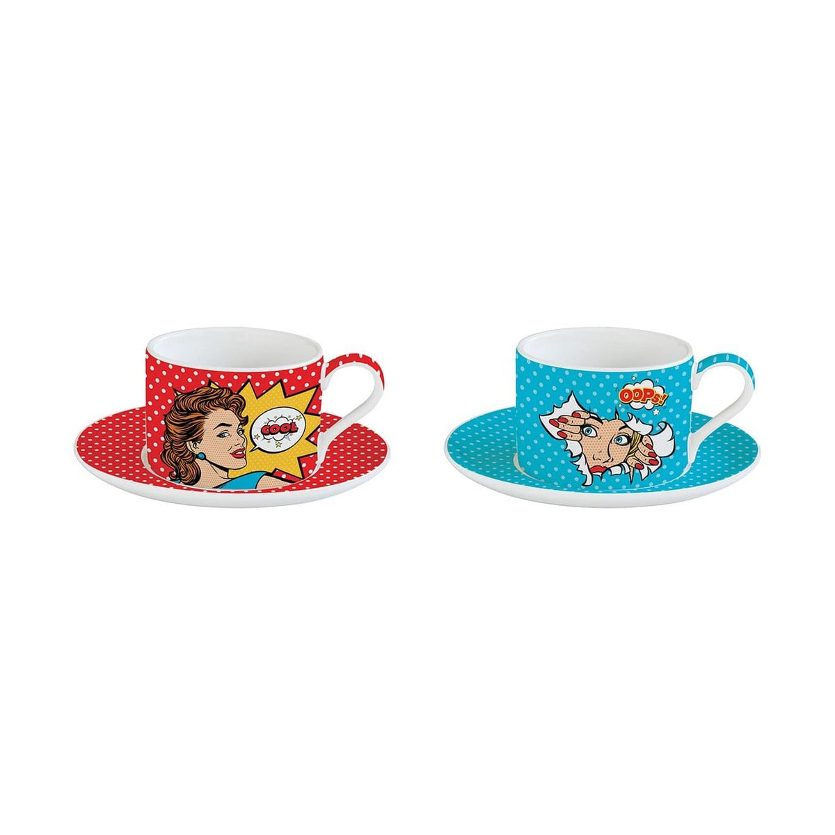 EASY LIFE Pop Art 4Pc Cup&Saucer Set 240Ml W/Box