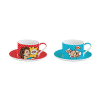 EASY LIFE Pop Art 4Pc Cup&Saucer Set 240Ml W/Box