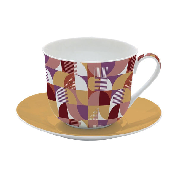 Easy Life - Geometric Art Breakfast Cup&Saucer Fine China 400Ml