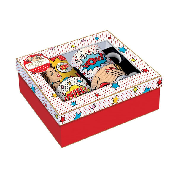 Easy Life - Pop Art 4Pc Mugs Fine China 300Ml W/Box