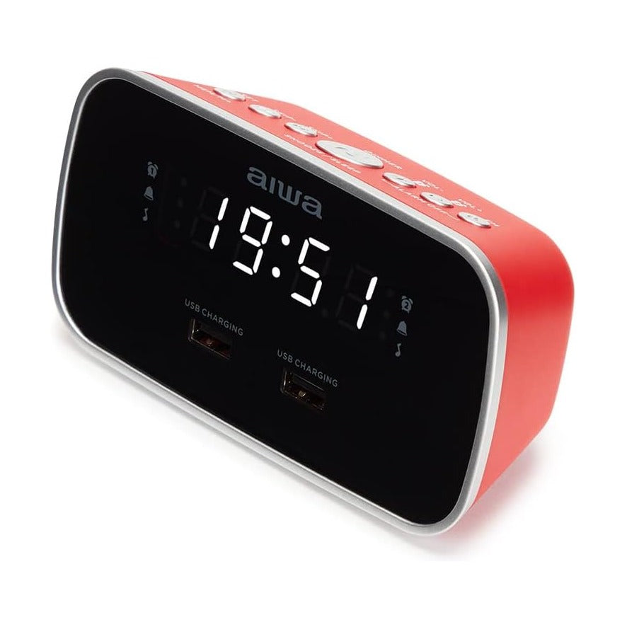 Aiwa Digital Dual Alarm Red