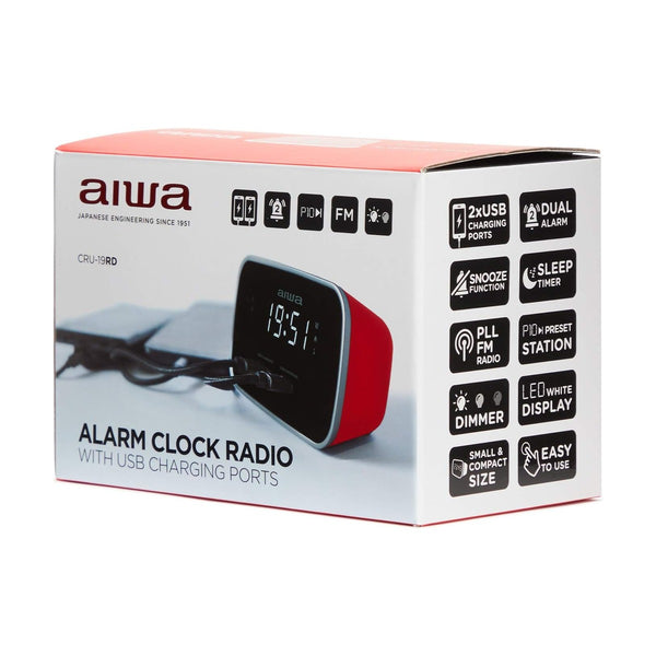 Aiwa Digital Dual Alarm Red
