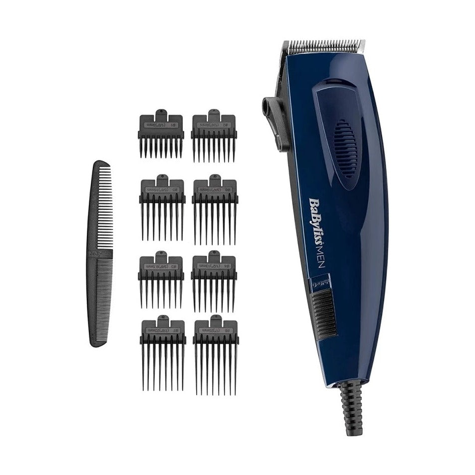 BaByliss E695E Corded Hair Clipper - 9 Cutting Lengths and 8 Combs