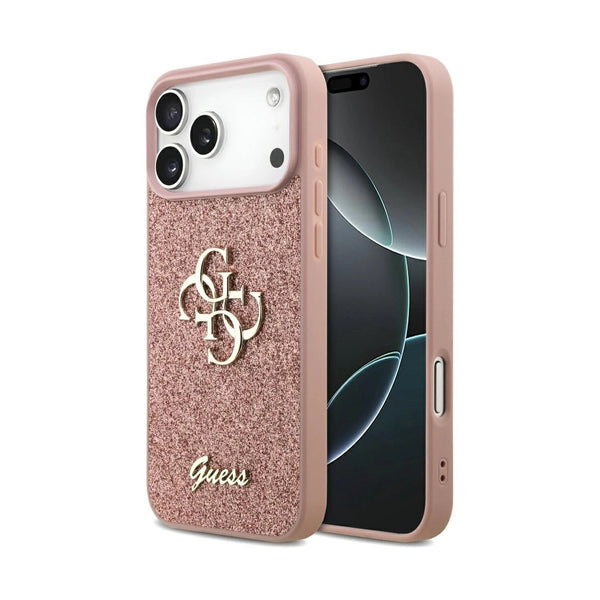 GUESS - PU CASE FIXED GLITTER IPHONE 17 PRO MAX - PINK