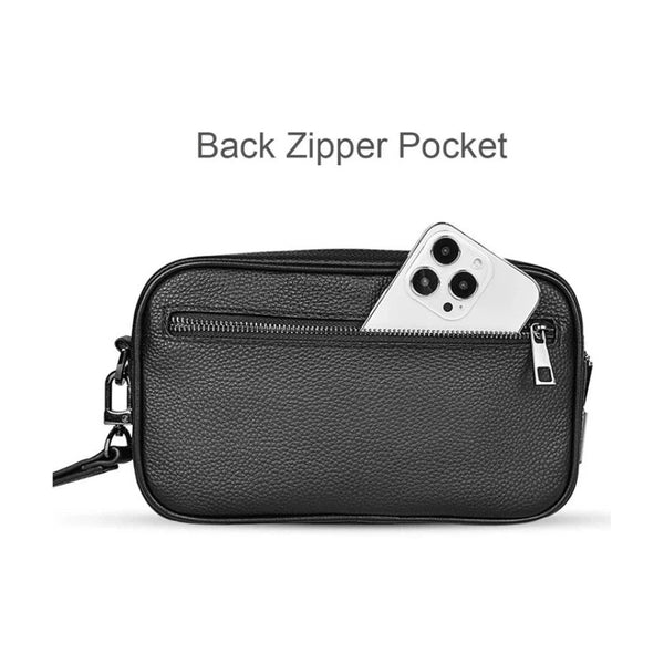 Wiwu - Master Genuine Leather Fingerprint Lock Pouch - Black