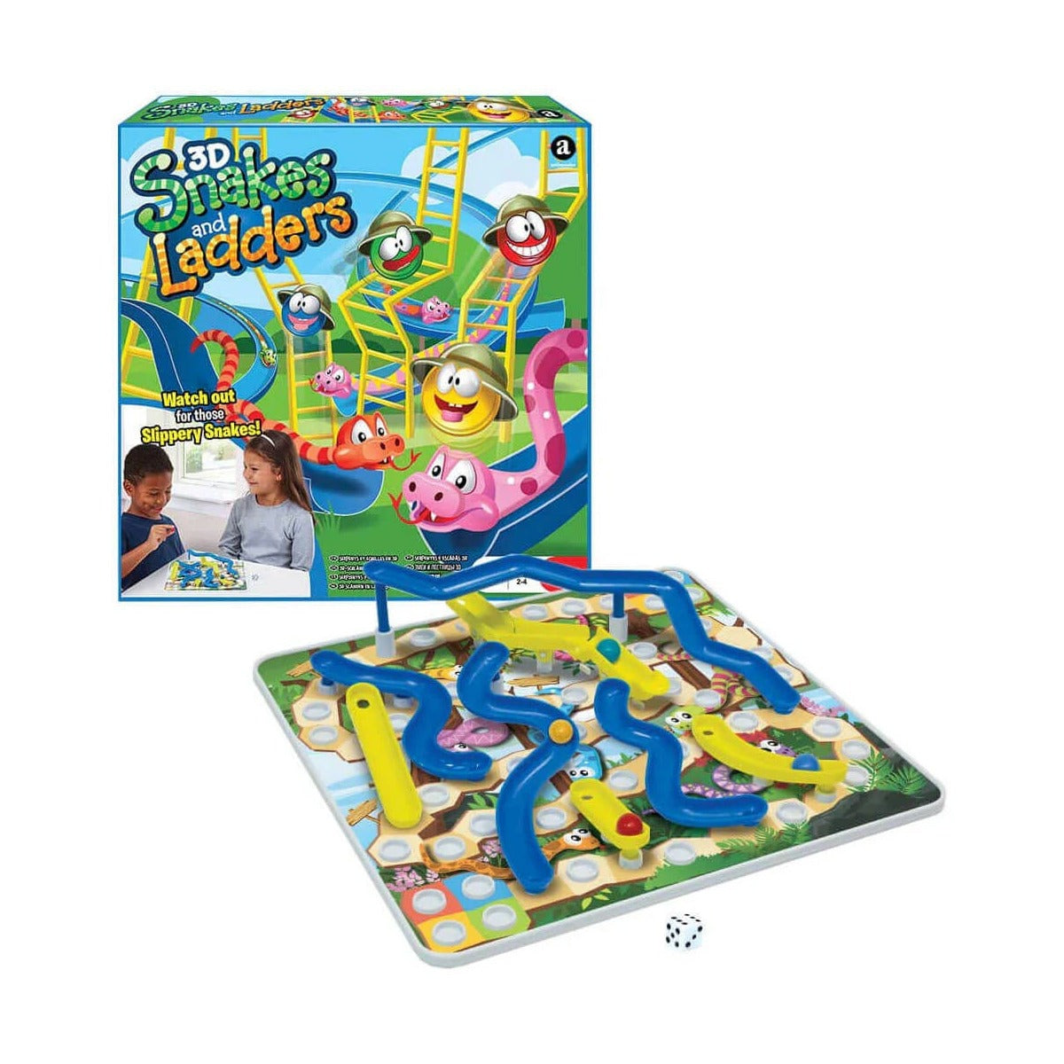 Ambassador 3D Snakes and Ladders Board Game with Raised Ladders and Snake Slides