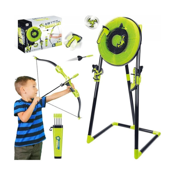 Aojie Sport - 18" Target Set (W/ 3 Axes, 3 Spiral Darts, 6 Darts, 1 Bow, 5 Arrows)