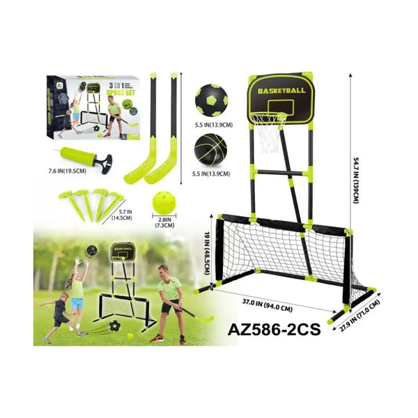 Aojie Sport - 3 In 1 Combo Set (Basketball, Soccer, Hockey Set)