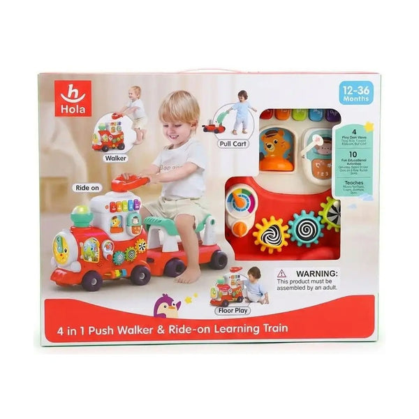 Hola - 4-In-1 Push Walker & Ride-On Learning Train