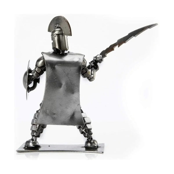 Metal Art - Spartan with Shield and Sword Inspired Recycled Metal Sculpture