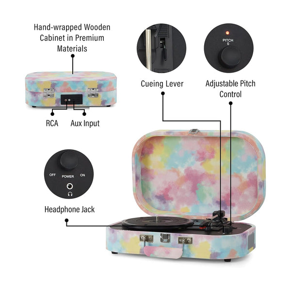 CROSLEY DISCOVERY BLUETOOTH OUT TURNTABLE - TIE-DYE