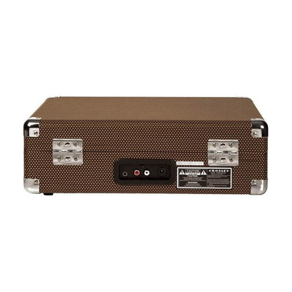 Crosley Cruiser Deluxe Briefcase Style Three Speed Portable Bluetooth Vinyl Turntable with Built-In Stereo Speakers - Tweed Brown