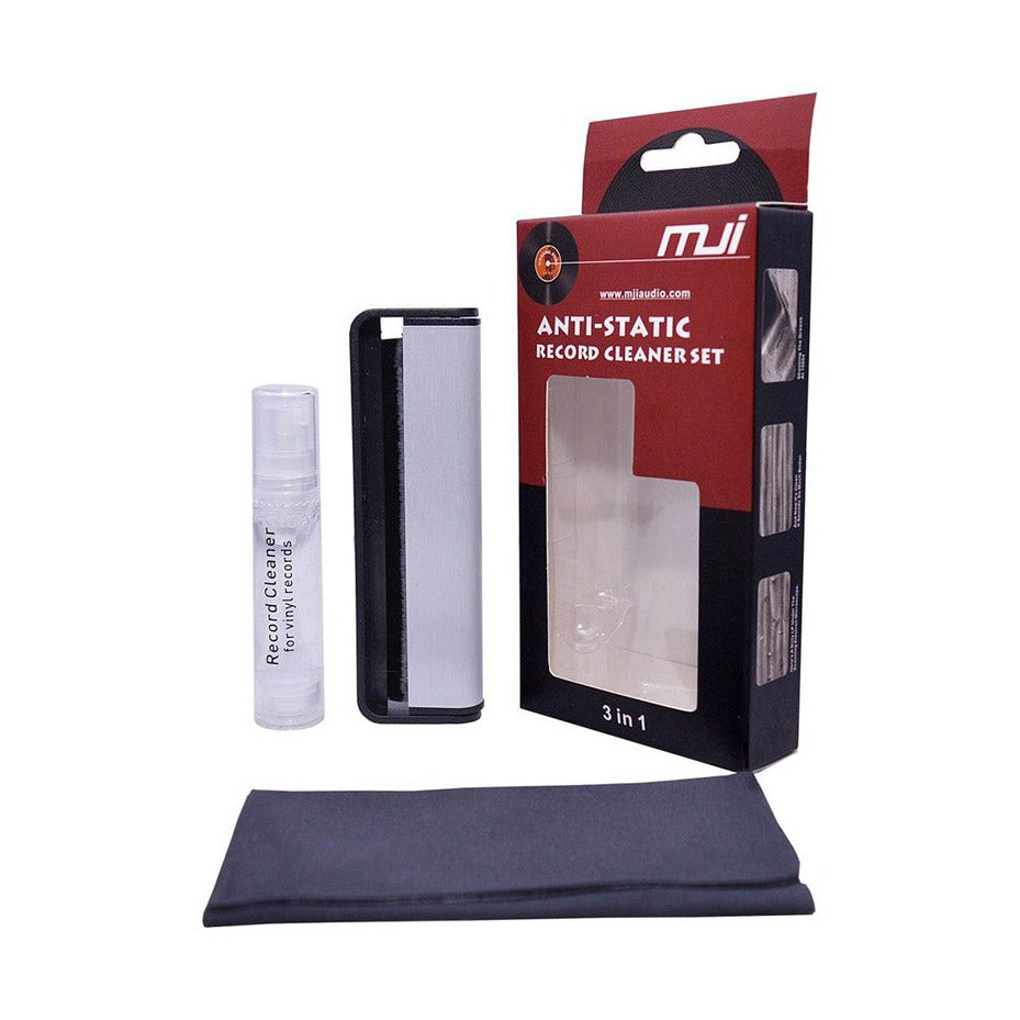 MJI Anti-Static Record Cleaning Set 3 in 1 - Carbon Fiber Brush