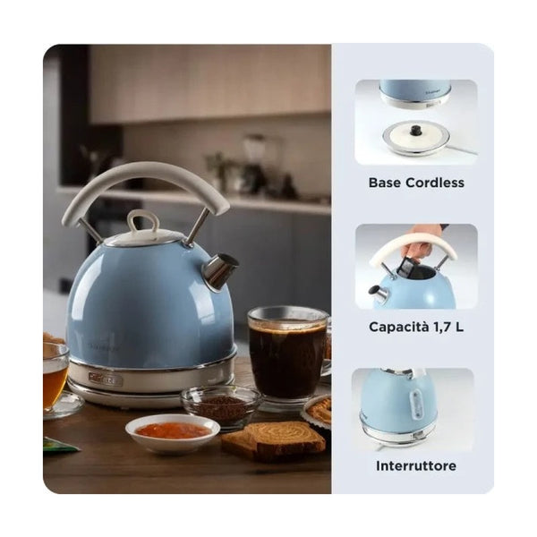 ARIETE - VINTAGE 1.7L DOME KETTLE - Blue