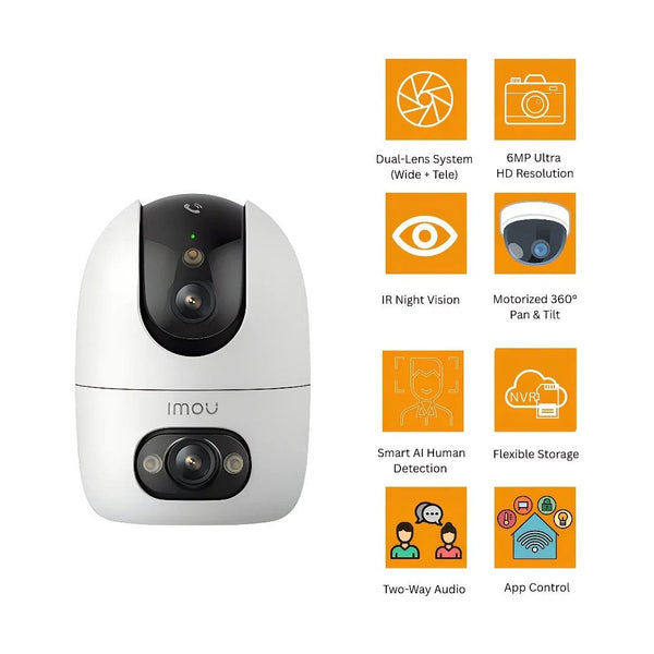 Imou Ranger Dual-Lens Indoor Wi-Fi Camera Ranger Dual Pro| 10MP Ultra HD | 360° Pan & Tilt