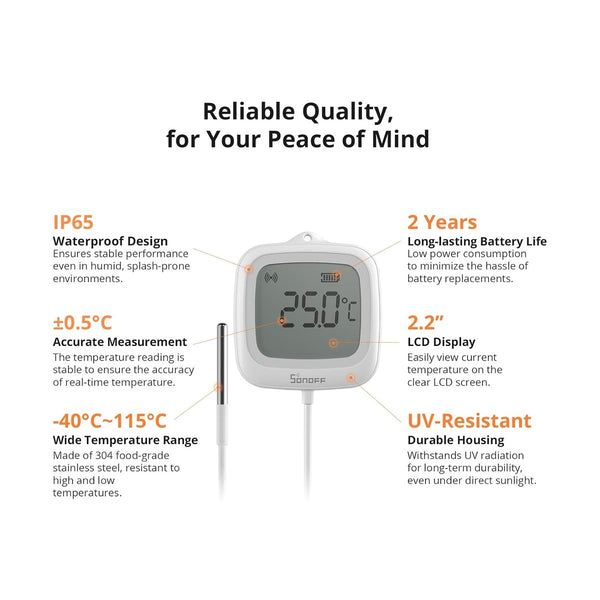 Sonoff Temperature & Humidity Sensor | Real-Time Monitoring | Long-Distance Zigbee 3.0 | Works with Alexa, Google Home