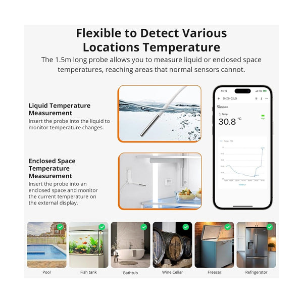 Sonoff Temperature & Humidity Sensor | Real-Time Monitoring | Long-Distance Zigbee 3.0 | Works with Alexa, Google Home