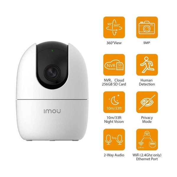 Imou Ranger 2 | 5MP Indoor Wi-Fi Security Camera | AI Human Detection | Two-Way Audio | Night Vision | Privacy Mode