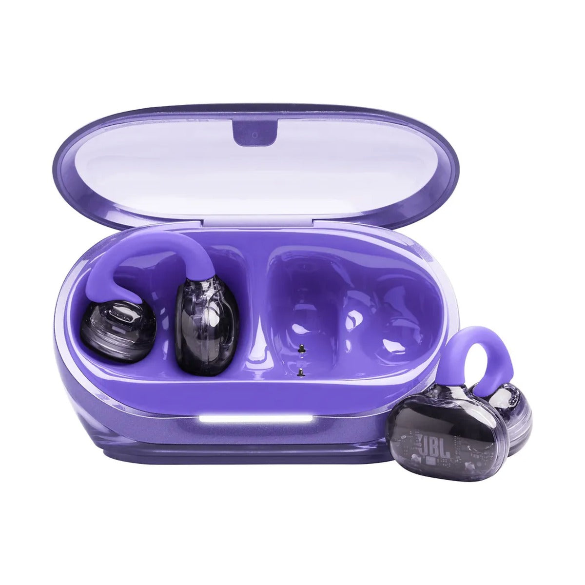 سماعات الأذن المفتوحة JBL Soundgear Clips باللون الأرجواني - سماعات لاسلكية حقيقية بمشبك