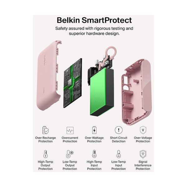 Belkin - 10K Pd20W Power Bank With Display, Pink