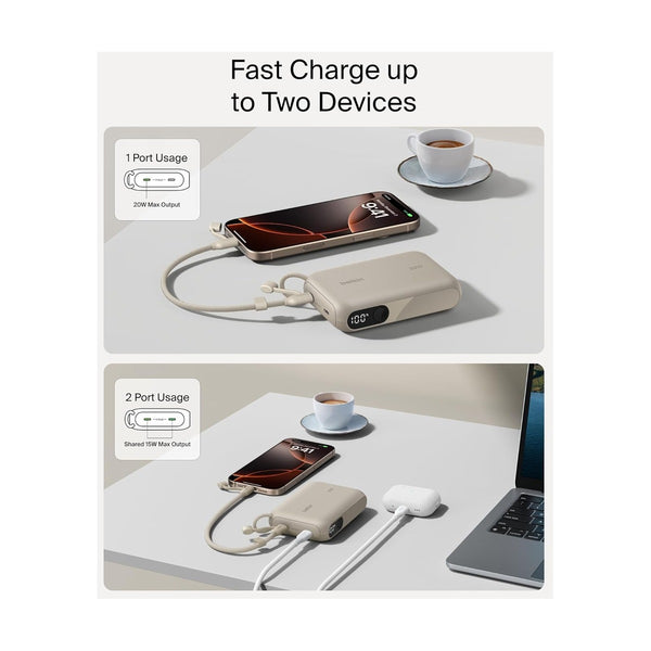 Belkin - 10K Pd20W Power Bank With Display, Sand