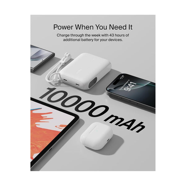 Belkin - 10K Pd20W Power Bank With Display, White