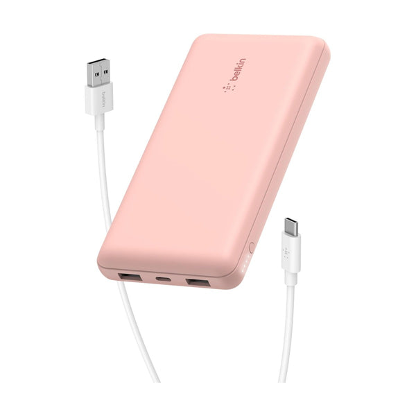 Belkin - Boostcharge 3-Port 20K Power Bank With Usb-C 15W, Dual Usb-A, Pink