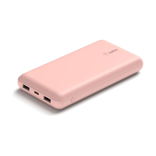 Belkin - Boostcharge 3-Port 20K Power Bank With Usb-C 15W, Dual Usb-A, Pink