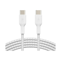 بلكين - بلكين - كيبل مضفر USB-C إلى USB-C، 1 متر، أبيض، عبوة من قطعتين