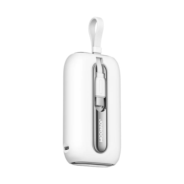 Joyroom - Colorful Series 22.5W Mini Power Bank With Dual Cables 10000Mah With USB To Type-C - White