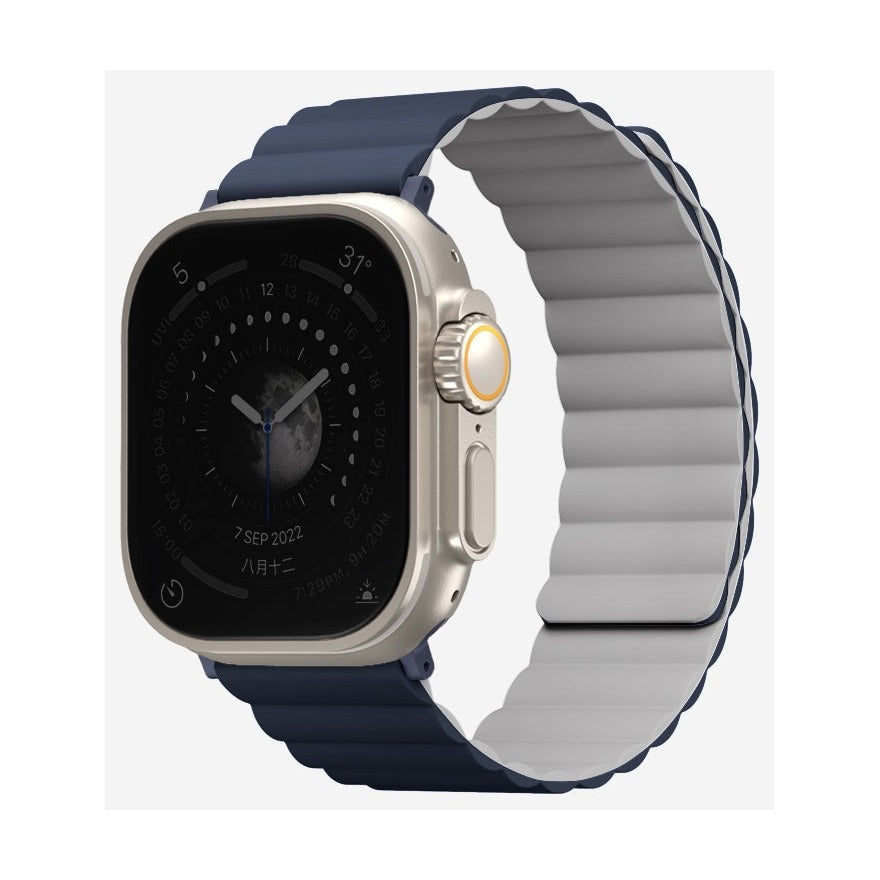 Uniq Revix Reversible Magnetic Apple Watch Strap - (Storm Blue/ Chalk Grey)