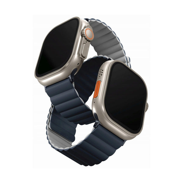 Uniq Revix Reversible Magnetic Apple Watch Strap - (Storm Blue/ Chalk Grey)