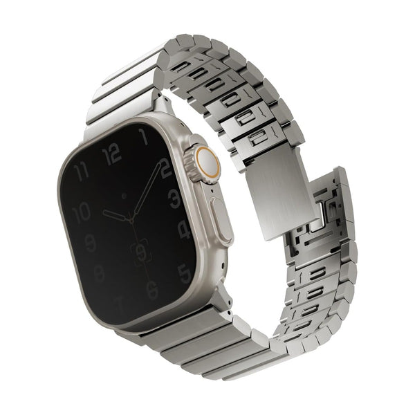 Uniq Strova Mag Apple Watch Self-Adjustable Steel Link Band - Titanium