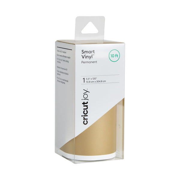 Cricut Joy Smart Permanent Vinyl, Gold - 10ft Roll (5.5' x 120'), Glossy Finish