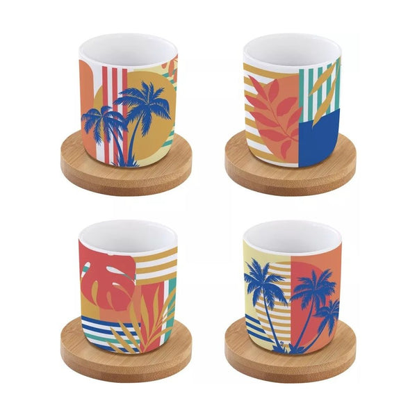 Easy Life - BAHIA 8PC COFF.CUP&SAUCER SET PORC&BAMB 110ML W/BOX