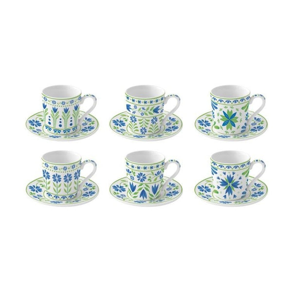 Easy Life - FLOWERS GARDEN 12PC COFF.CUP&SAUCER SET 100ML W/BOX , FLOG