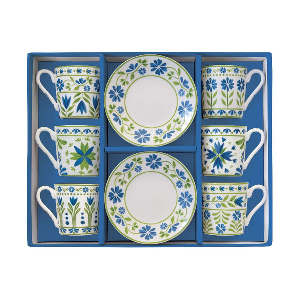 Easy Life - FLOWERS GARDEN 12PC COFF.CUP&SAUCER SET 100ML W/BOX , FLOG