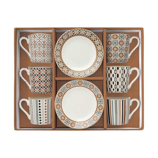 Easy Life - GEOETHNIC 12PC COFF.CUP&SAUCER SET 100ML W/BOX - GEOE
