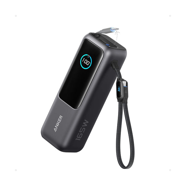 Anker - Power Bank (25K, 165W, Built-In USB-C and Retractable Cable) - Black