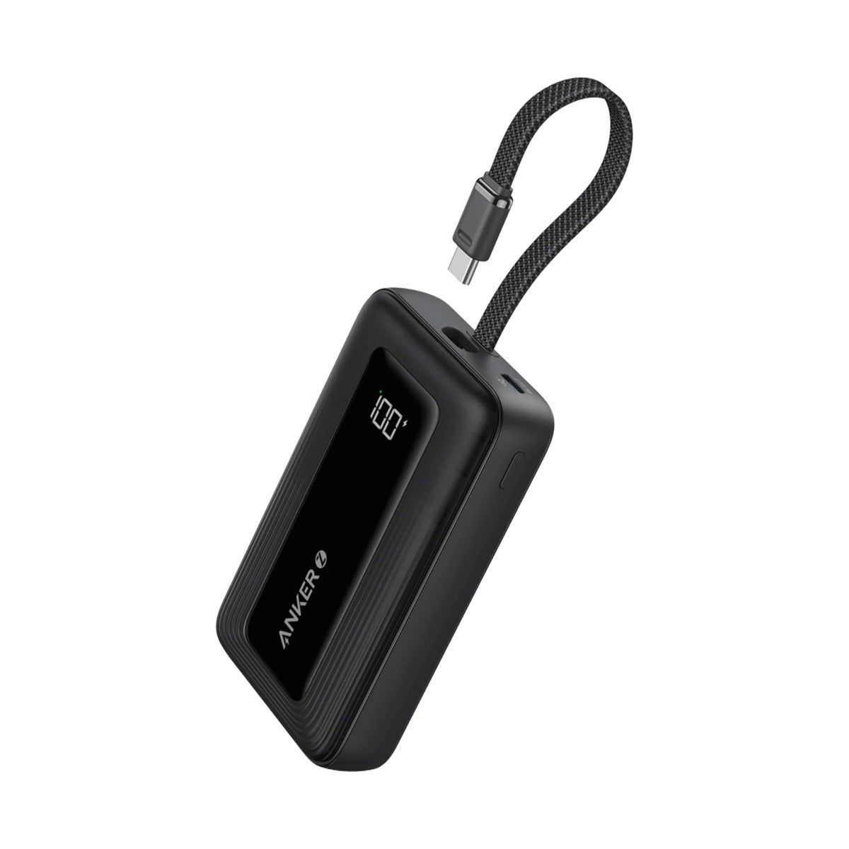 أنكر - شاحن متنقل زولو (10 آلاف مللي أمبير، 30 وات، مع كابل USB-C مدمج) - أسود