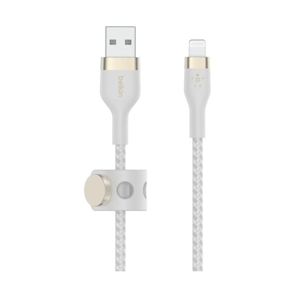 Belkin - Boostcharge Pro Flex Usb-A Braided Silicone Cable With Lightning Connector, 1M, White
