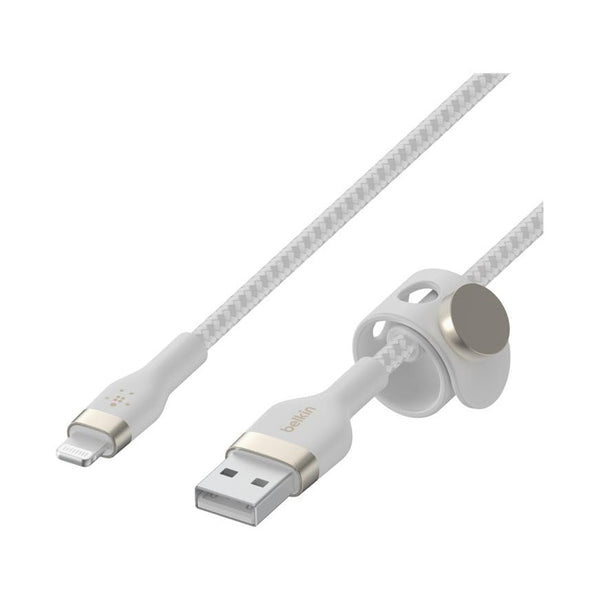 Belkin - Boostcharge Pro Flex Usb-A Braided Silicone Cable With Lightning Connector, 1M, White