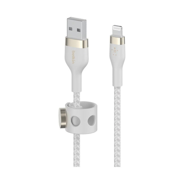 Belkin - Boostcharge Pro Flex Usb-A Braided Silicone Cable With Lightning Connector, 1M, White