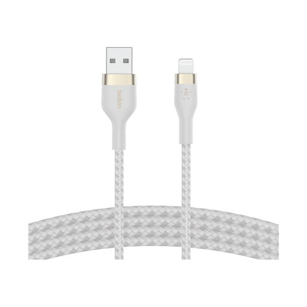 Belkin - Boostcharge Pro Flex Usb-A Braided Silicone Cable With Lightning Connector, 1M, White
