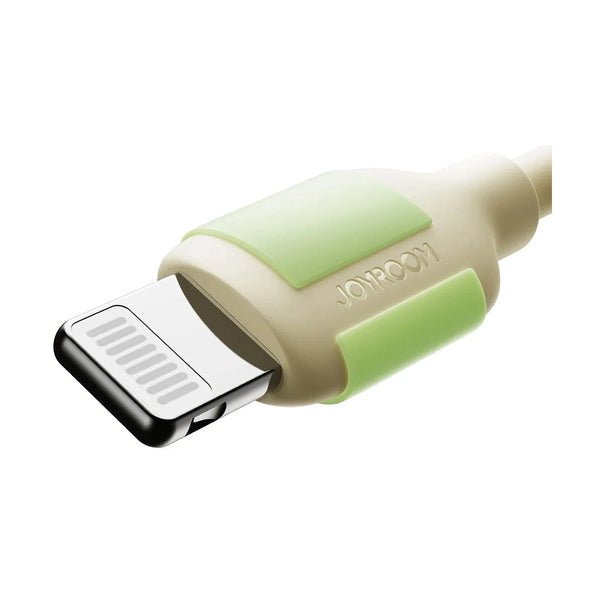 Joyroom - 30W self luminous Liquid Silicone Fast Charging Cable (Type-C to Lightning) 1.2m - Beige