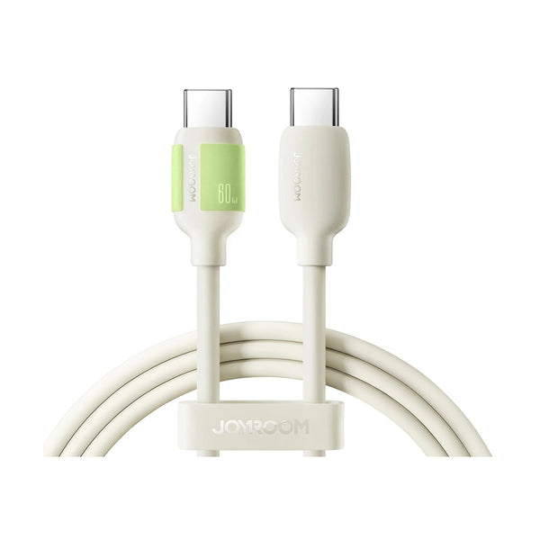 Joyroom - 30W self luminous Liquid Silicone Fast Charging Cable (Type-C to Type-C ) 1.2m - Beige