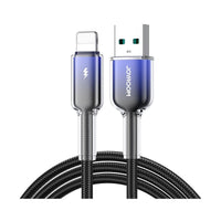 جوي روم - كابل بيانات شحن سريع 3 أمبير سلسلة كريستال كلير (USB-A إلى لايتنينج) 1.2 متر - أسود