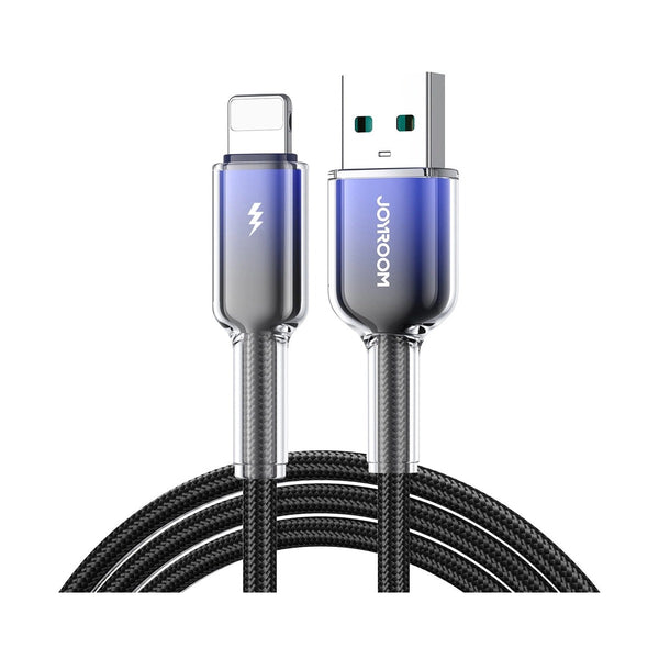 Joyroom - Crystal-Clear Series 3A Fast Charging Data Cable (USB-A to Lightning) 1.2m - Black